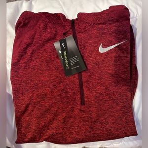 NWT Nike Men’s Running Sweatshirt Full Zip Size Large-Red Heather